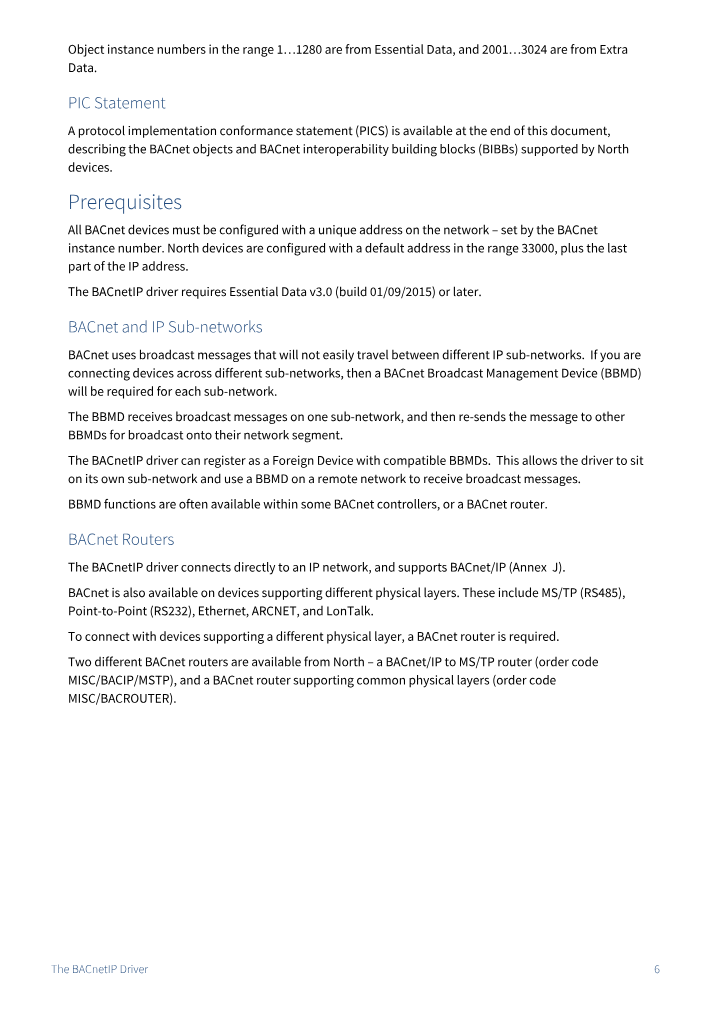 Preview thumbnail of page 6 of the BACnetIP Driver Manual PDF document.